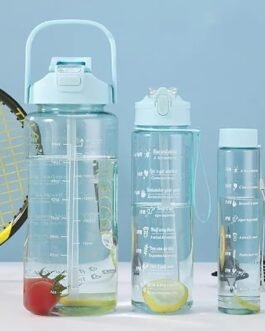 3-Pack Motivational Water Bottle Set: Complete Hydration Solution