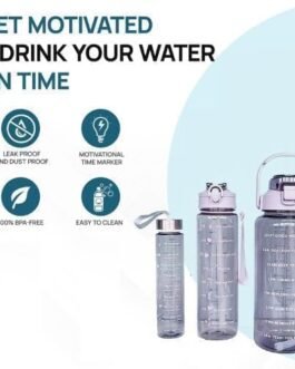 3-Pack Motivational Water Bottle Set: Complete Hydration Solution