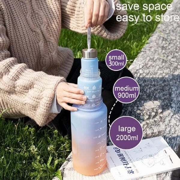 3-Pack Motivational Water Bottle Set: Complete Hydration Solution