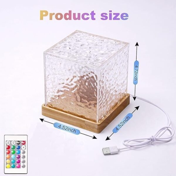 LED Resin Cube Lamp with Remote Control | Color Changing Night Light for Home Decor