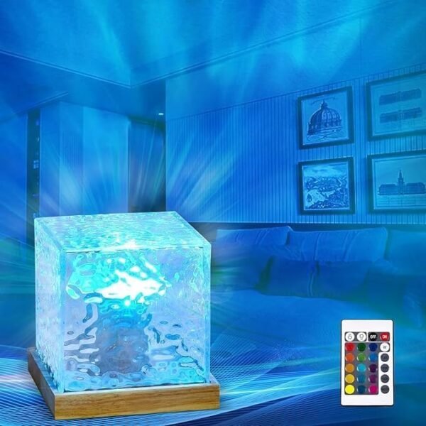 LED Resin Cube Lamp with Remote Control | Color Changing Night Light for Home Decor