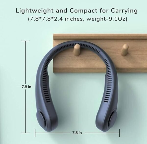 6117cKsPMvL._SX679_ Portable Bladeless Neck Fan USB Rechargeable Hands Free Cooling Fan for Summer Travel Sports
