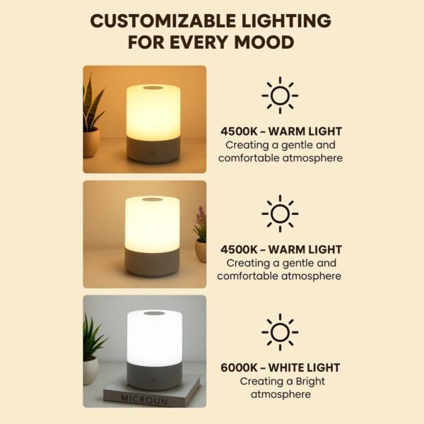 Touch Control LED Night Lamp | Dimmable Bedside Table Lamp