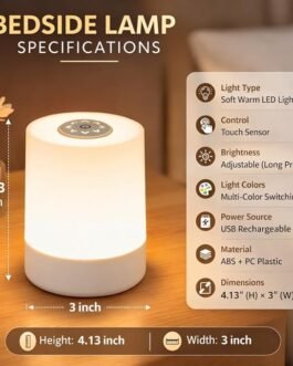 Touch Control LED Night Lamp | Dimmable Bedside Table Lamp