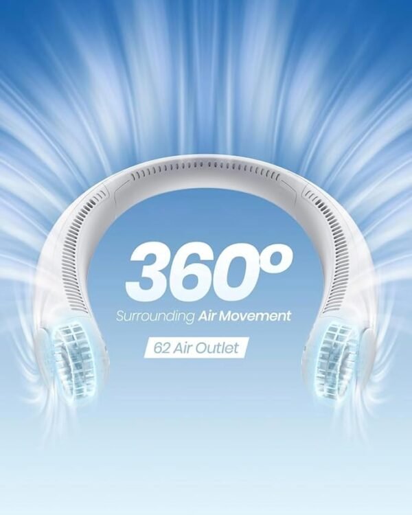 61WEFGzLaSL._SX679_ Portable Bladeless Neck Fan USB Rechargeable Hands Free Cooling Fan for Summer Travel Sports