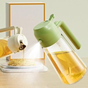 2 in 1 Oil Spray Bottle Dispenser for Kitchen Cooking & Air Fryer