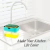 Soap Dispenser with Sponge Holder for Kitchen Sink | Leak Proof Liquid Soap Pump Container for Dishwashing & Cleaning