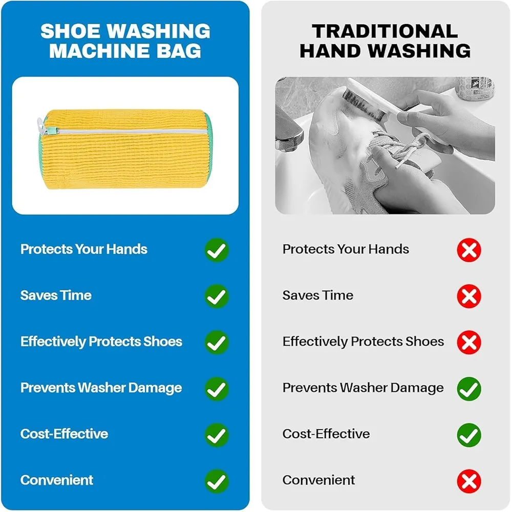 Portable Shoe Washing Bag for Washing Machine – Reusable Sneaker Cleaner Laundry Bag, Anti-Damage Shoe Wash Pouch for Safe Cleaning - Image 3