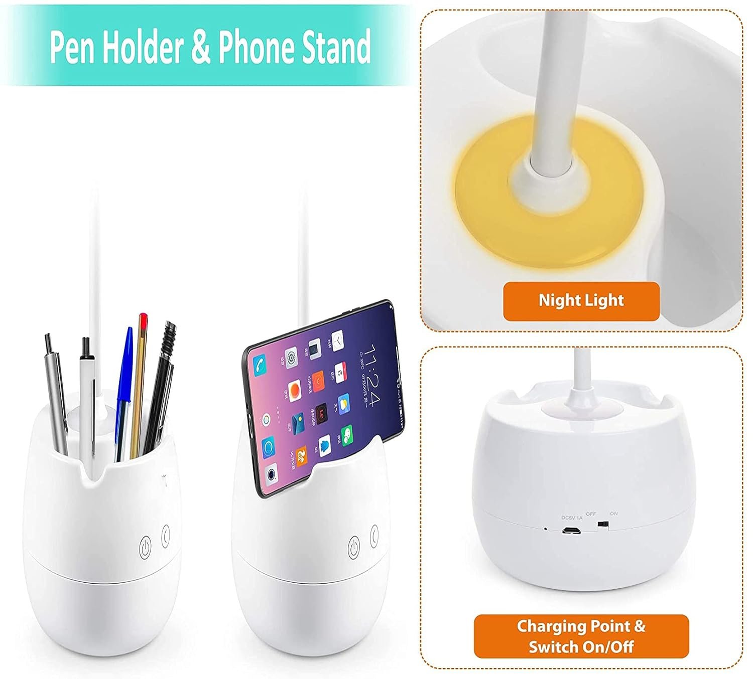 LED Desk Lamp with Pen Holder Modern Study Light for Home & Office - Image 4