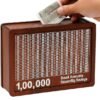 71aKh7gE1AL._SY879_ Wooden Money Box with Savings Tracker | 1 Lakh Goal Piggy Bank for Kids & Adults | Cash Collection Bank with Savings Chart