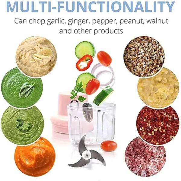 Electric Garlic Chopper 250ml USB Rechargeable Mini Food Processor