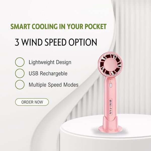 Portable Mini Cooling Fan USB Rechargeable Handheld Fan for Home Office Travel