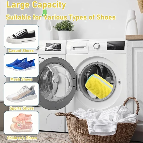 71qVM6F34iL._AC_UF1000,1000_QL80_FMwebp_ Portable Shoe Washing Bag for Washing Machine – Reusable Sneaker Cleaner Laundry Bag, Anti-Damage Shoe Wash Pouch for Safe Cleaning