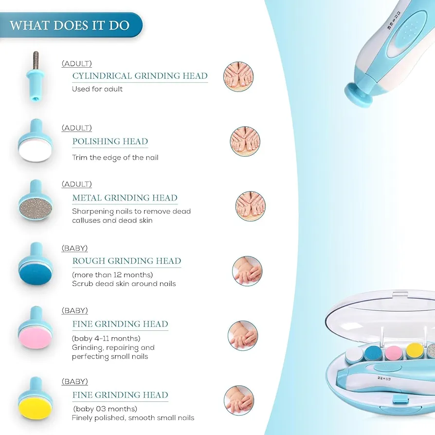 Baby Nail Trimmer Electric Kit – Safe Nail Care for Newborns & Toddlers - Image 2