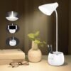LED Desk Lamp with Pen Holder Modern Study Light for Home & Office