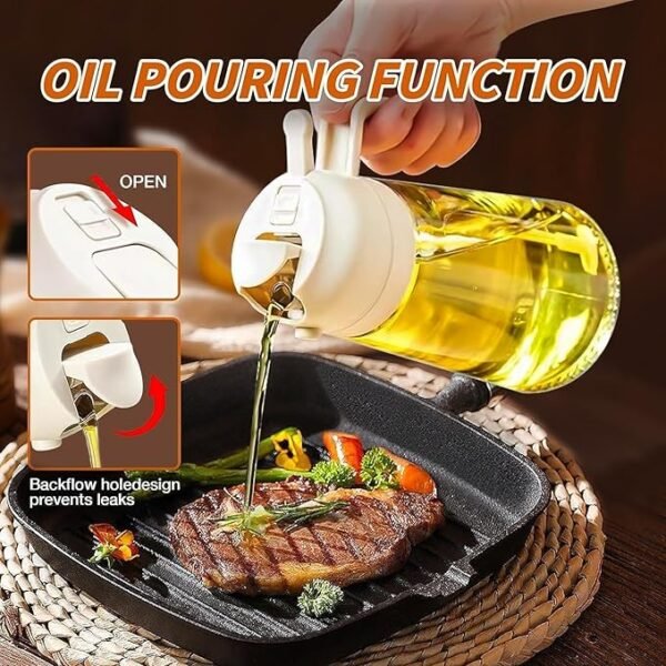 2 in 1 Oil Spray Bottle Dispenser for Kitchen Cooking & Air Fryer