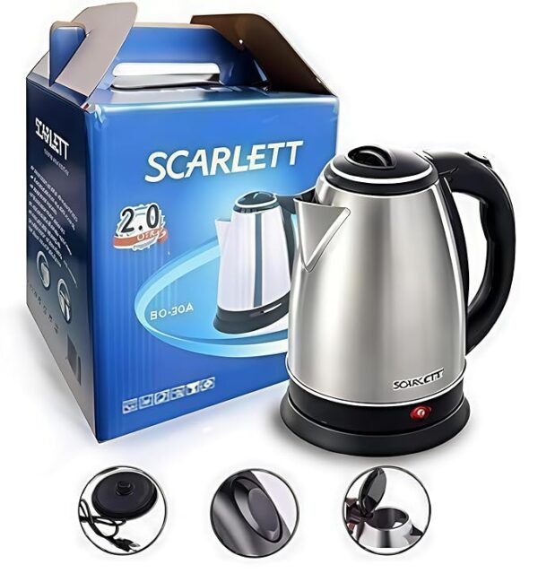 81cRWdNoLXL._SX679_ Scarlett Electric Kettle 2.0L Stainless Steel Fast Boiling Kettle | Auto Shut-Off & Durable Design