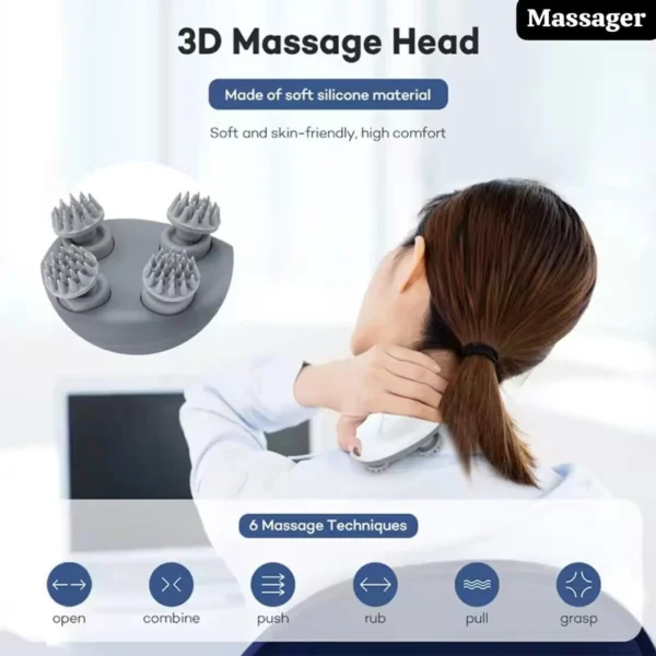 Smart Electric Scalp & Body Massager – 3-Speed 3D Kneading Massager