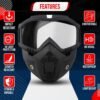Modular Full Face Bike Mask & Goggles– Windproof 3-in-1 Tactical