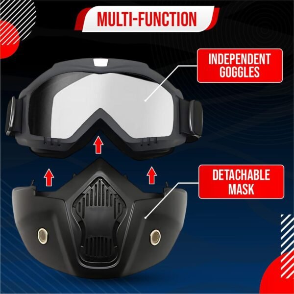 Modular Full Face Bike Mask & Goggles– Windproof 3-in-1 Tactical