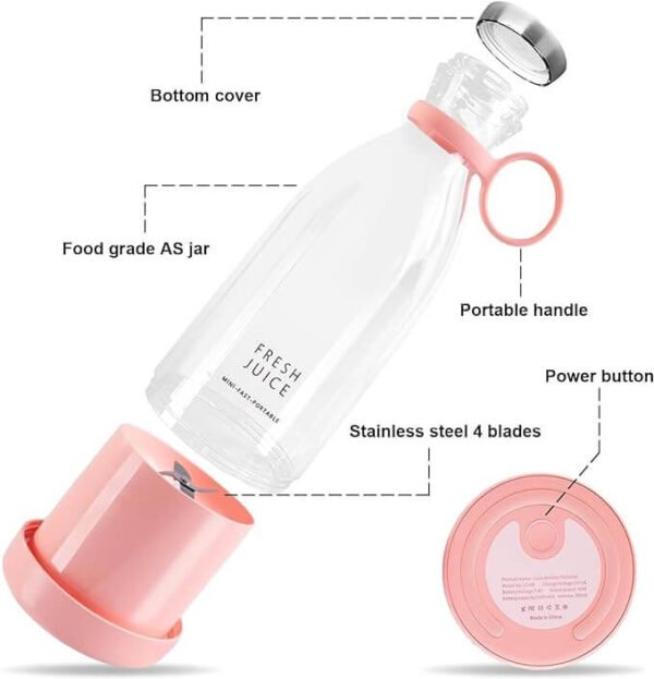 Mini Portable Juicer Blender- Rechargeable USB Fruit Mixer