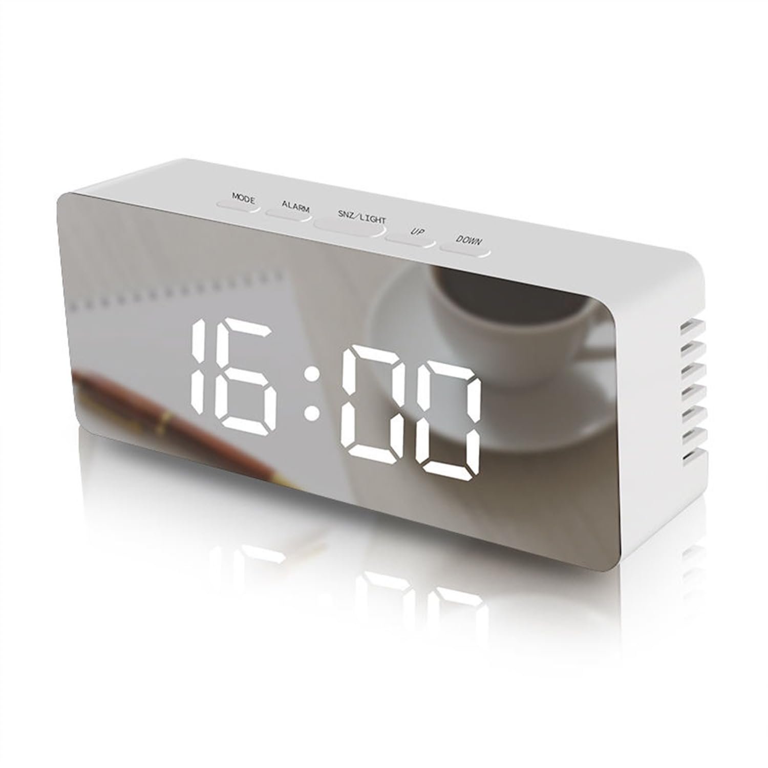 Digital Mirror Clock 2-in-1 LED Alarm & Makeup Mirror Clock