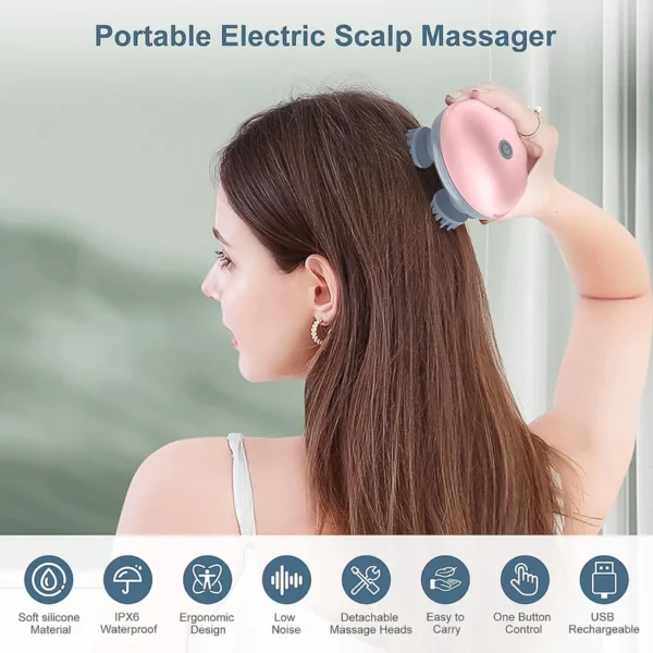 Electric Scalp Massager - Portable Handheld Head Scratcher