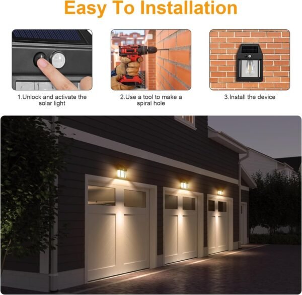 Outdoor Solar Wall Lights with Motion Sensor – IP65 Waterproof LED