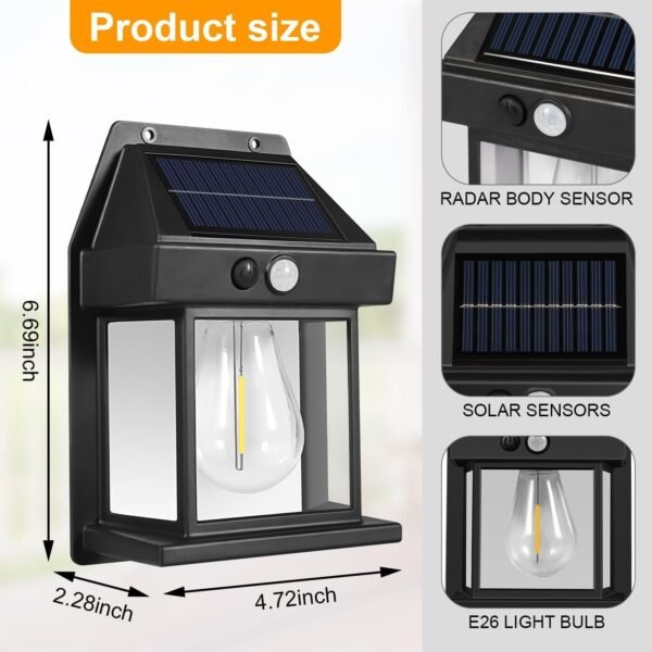 Outdoor Solar Wall Lights with Motion Sensor – IP65 Waterproof LED